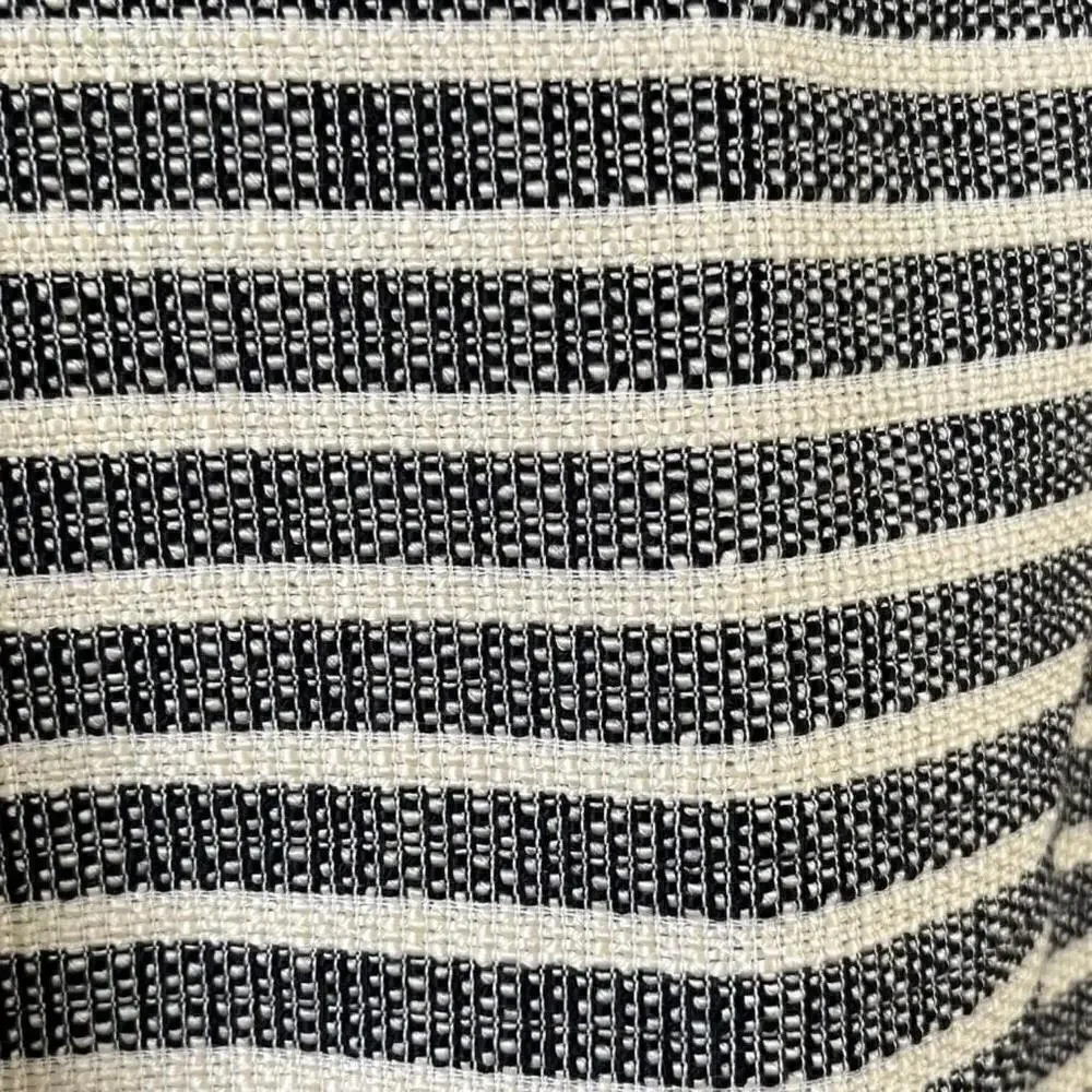 J. Crew Black Cream Tweed Striped Skirt Size 12 NWT